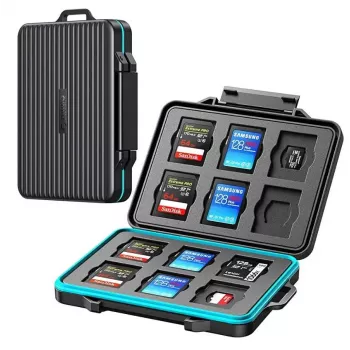 ORICO PHCD-3-BK-BP Memory Card Storage Case für 12 SD- und 12 MicroSD-Karten, Schwarz