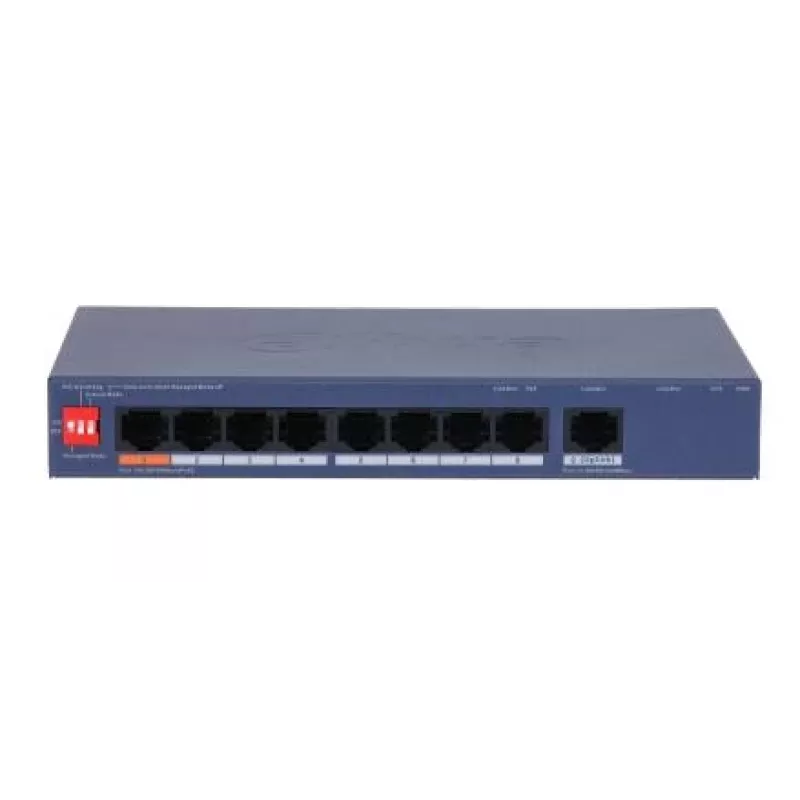 DAHUA CS4009-8ET1GT-60 Managed L2 Switch mit 8 PoE-Ports und 1 Gigabit-Uplink, 60W PoE-Budget