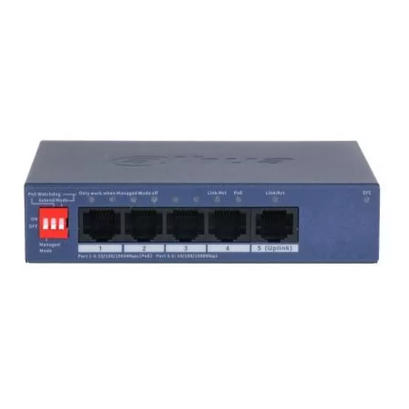 DAHUA CS4005-4GT-36 Managed L2 Gigabit Ethernet Switch mit 4-Port PoE+ 36W, Desktop-/Wandmontage