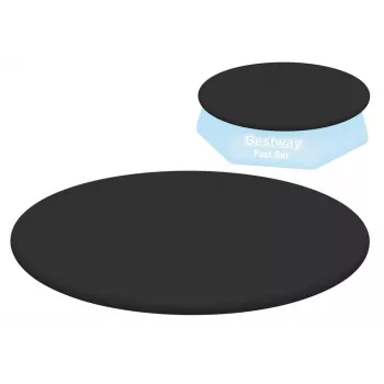Bestway 58032 244 cm Poolabdeckung - Flowclear Runde blaue Polyethylen-Abdeckung für Fast Set Pools