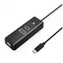 ORICO PW3UR25-C3 USB-C Hub 3-Port USB-A 3.0 USB-C 3.0 2.5G Ethernet 0.15m Schwarz