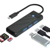 ORICO PAPW3AT-U3 4-Port USB 3.0 Hub mit SD/MicroSD-Kartenleser, 1,8 m Kabel, Schwarz