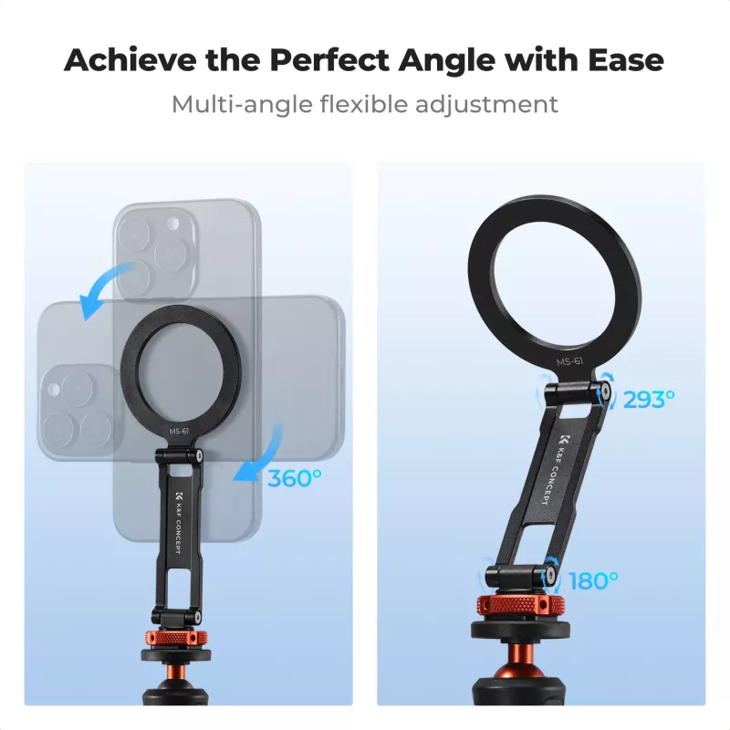 KF Magnetic MagSafe Phone Mount mit 1/4 Zoll Gewinde und Cold Shoe - Schwarz (KF31.196)