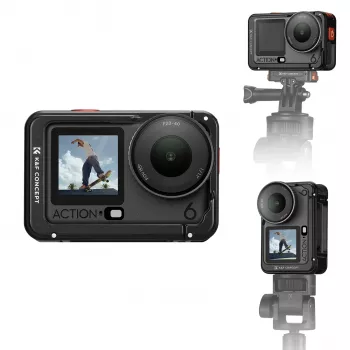 KF Rahmenhalterung Kamera-Cage für DJI Osmo Action 6, Metall, Schwarz, KF12.0026