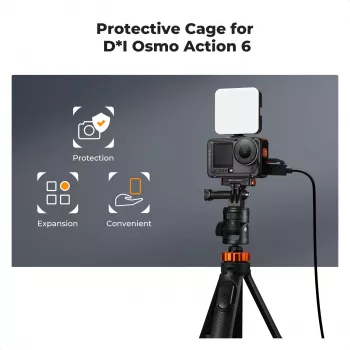 KF Rahmenhalterung Kamera-Cage für DJI Osmo Action 6, Metall, Schwarz, KF12.0026