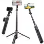 K&F Concept X97-C Selfie Stick Stativ 180 cm mit MagSafe Magnet-Halterung und Bluetooth-Fernauslöser (Schwarz)