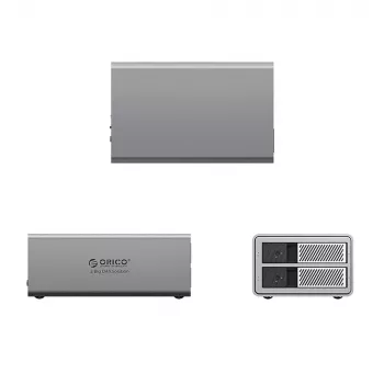 ORICO 9828RU3 2-Bay RAID DAS Gehäuse für 2,5/3,5 inch SATA HDD/SSD, USB 3.0, Grau