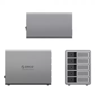 ORICO 9858T3 5-Bay Thunderbolt 3 DAS Solution ProThunder für 2,5/3,5 Zoll SATA HDD/SSD - Grau
