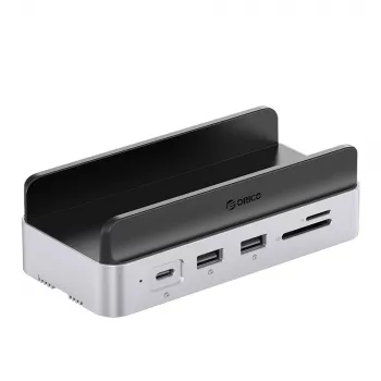 ORICO MiniDock 10-in-1 USB-C Docking Station mit M.2 NVMe/SATA SSD-Gehäuse - Silber
