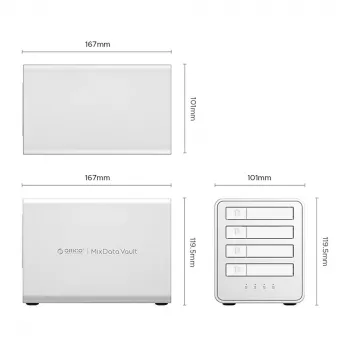 ORICO 8848U4 DAS Series 4-Bay M.2 NVMe SSD Enclosure - White