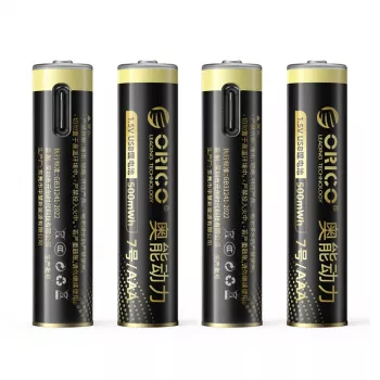 ORICO Ener-G EG7C 1,5V 500mWh AAA USB-C wiederaufladbarer Lithium-Ionen-Akku 4er-Pack