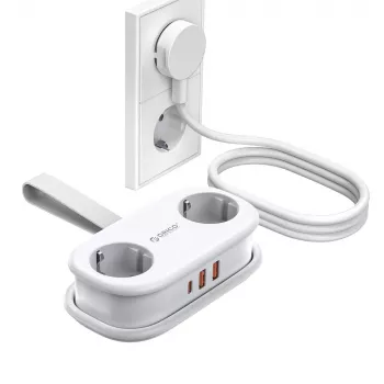 ORICO AP3 20W GaN Power Strip 5-in-1 2x AC + 2x USB-A + 1x USB-C - Weiß