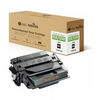 G&G Reborn Wiederaufbereitete Tonerkartusche Kompatibel mit HP 55X / Canon 724H Schwarz 12.500 Seiten