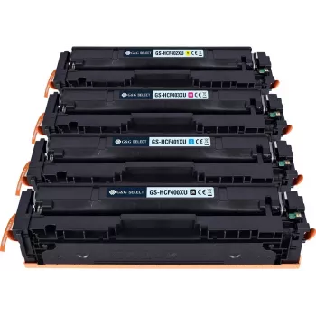 G&G Select XL Toner Ersatz für HP 201X / Canon 045H 4er-Pack (Schwarz, Cyan, Magenta, Gelb)