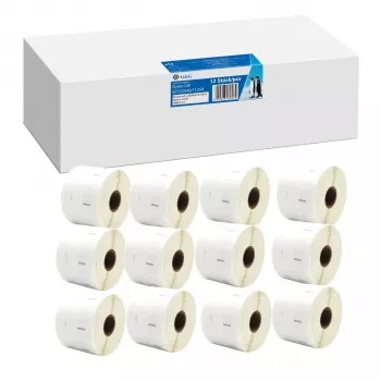 12x G&G Etiketten 32mm x 57mm Schwarz auf Weiß Kompatibel mit Dymo 11354 / S0722540