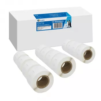 G&G Labels 12 x 130 Stück für DYMO 99010 / S0722370 - 28mm x 89mm weiße Direktthermo-Etiketten