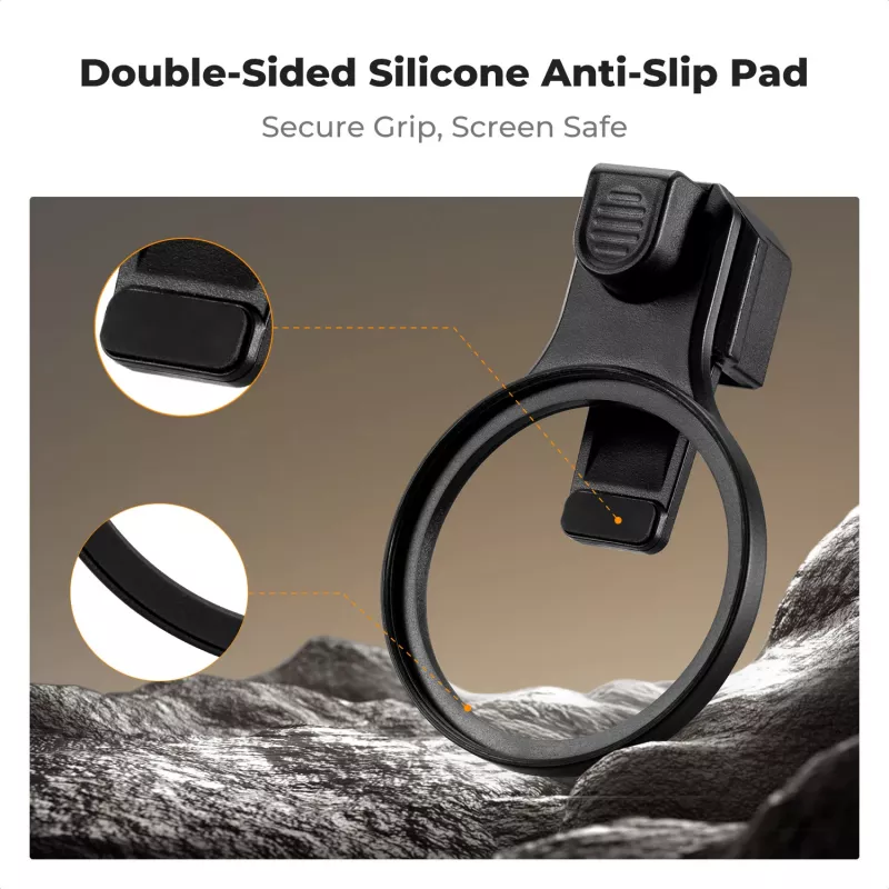 K&F Concept Smartphone-Clip-Halterung für 58mm Filter und Objektive - Schwarz