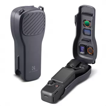 KF Hard PC Protective Case für DJI Osmo Pocket 3/4 mit Trageband - Schwarz
