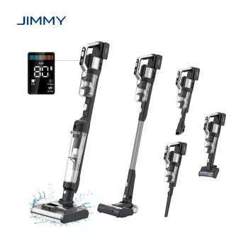 JIMMY PW11 Pro Max-B Akku-Staubsauger und Bodenwischer, 460 W, 21,6 V, 40-80 min Laufzeit, Schwarz/Silber