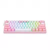 Redragon Fizz Pro K616 60% Tri-Mode Mechanische Gaming-Tastatur, Weiß/Rosa, RGB, Hot-Swappable, 1600mAh