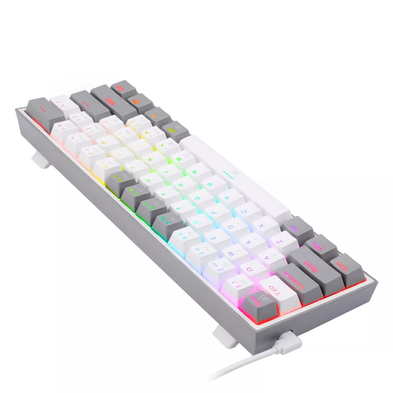 Redragon K617 Fizz RGB White/Grey 60% Mechanische Gaming-Tastatur mit Hot-Swappable Red Switches