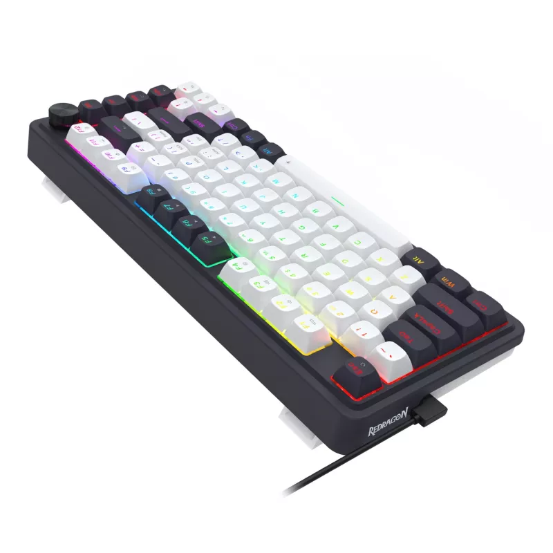 Redragon Ucal Magnetic K673WB-RGB-M 75% Tri-Mode Mechanische Gaming-Tastatur, Weiß/Schwarz