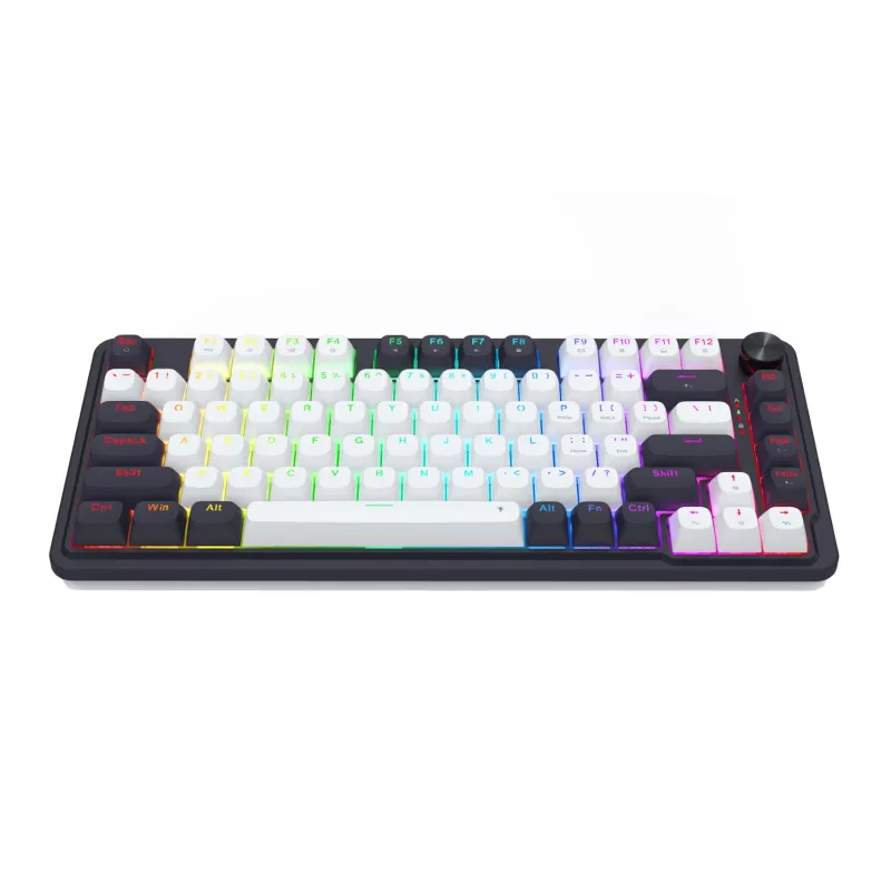 Redragon Ucal Magnetic K673WB-RGB-M 75% Tri-Mode Mechanische Gaming-Tastatur, Weiß/Schwarz