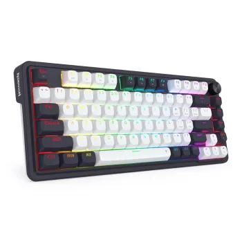 Redragon Ucal Magnetic K673WB-RGB-M 75% Tri-Mode Mechanische Gaming-Tastatur, Weiß/Schwarz