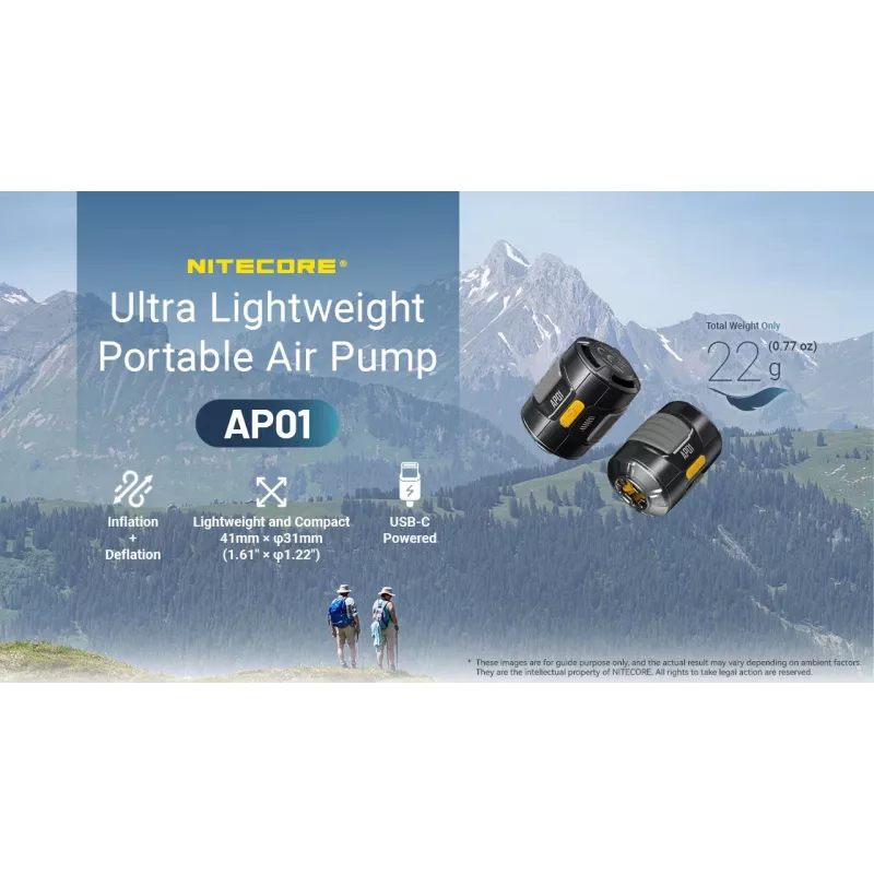 Nitecore AP01 Elektrische Luftpumpe 120 PSI 3000 mAh USB-C