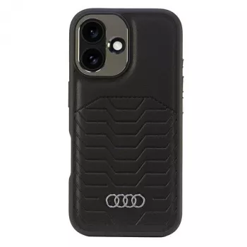Audi Synthetic Leather MagSafe Hard Case für Apple iPhone 16 6.1 - Schwarz