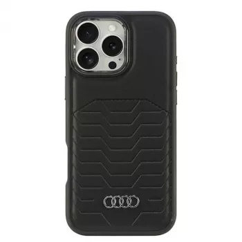 AUDI Kunstleder MagSafe Hard Case für iPhone 16 Pro Max 6,9 inch Schwarz