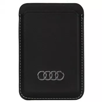 Audi Geldbörse aus Kunstleder mit Kartenfach Schwarz MagSafe AU-MSCH-Q3/D1-BK