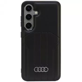 Audi Kunstleder MagSafe Hard Case für Samsung Galaxy S24, Schwarz