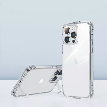 Joyroom Defender Series Rugged Case für Apple iPhone 14 Plus, Transparent, mit Kickstand und Lanyard-Haken (JR-14H3)