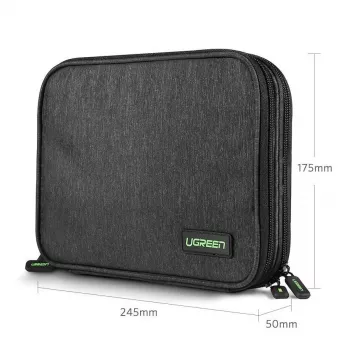UGREEN Electronic Organizer Case für Festplatte HDD SSD Telefon Kabel Zubehör 24,5 x 17,5 x 5 cm Grau (50147 LP149)