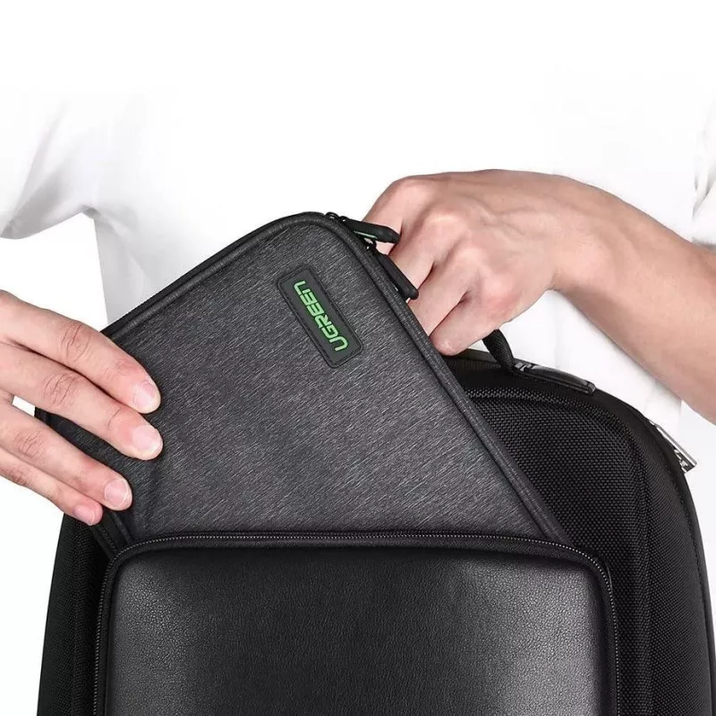 UGREEN Electronic Organizer Case für Festplatte HDD SSD Telefon Kabel Zubehör 24,5 x 17,5 x 5 cm Grau (50147 LP149)