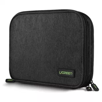 UGREEN Electronic Organizer Case für Festplatte HDD SSD Telefon Kabel Zubehör 24,5 x 17,5 x 5 cm Grau (50147 LP149)