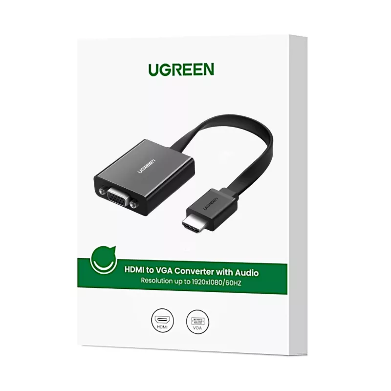 UGREEN HDMI zu VGA Adapter MM103, 25cm, Schwarz