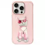 Nimmy Case für iPhone 16 Pro 6,3 inch Pink Glasses Cool Cat