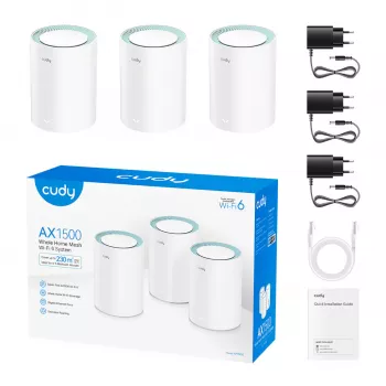 Cudy AX1500 Wi-Fi 6 Gigabit Mesh Lösung 3er-Pack (M1500(3-Pack))