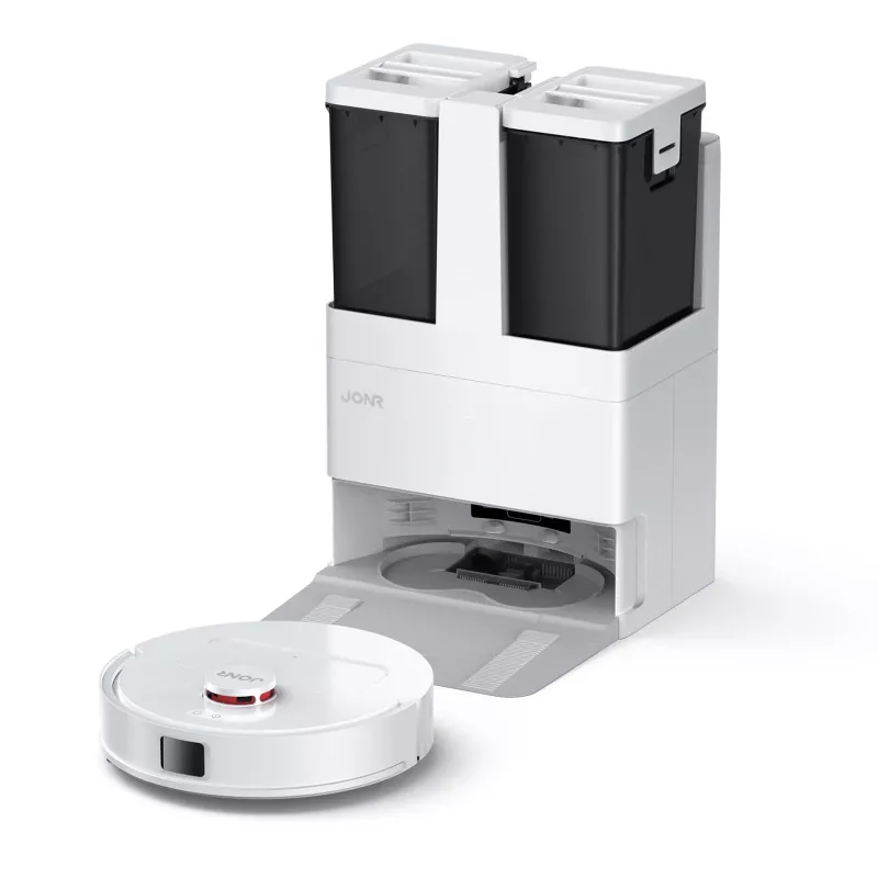 JONR T5 Lite Saugroboter mit LiDAR-Navigation, 3000Pa Saugkraft, 2600mAh Akku, 600ml Staubbehälter, 250ml Wassertank, Wischfunktion, App- und Sprachsteuerung, Weiß