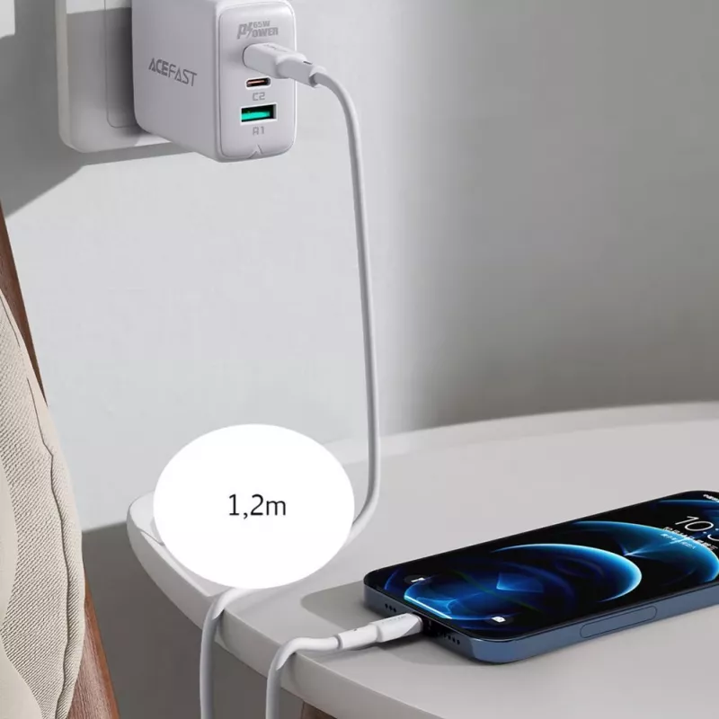 ACEFAST MFI USB-C auf Lightning Kabel 1,2m, 30W, 3A, Schwarz (C2-01)