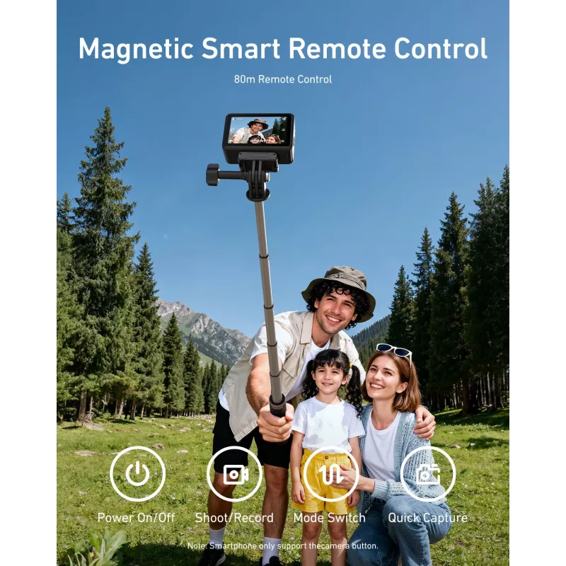 TELESIN Selfie Stick Tripod mit Bluetooth-Fernbedienung 80m für GoPro Hero 13 12 11 10 9 Max Max2