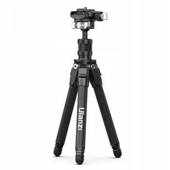 ULANZI TT35 Carbon Fiber Mini Tripod 28cm mit Kugelkopf, 1/4 Zoll Schraube, Arca-Swiss Platte, für DSLR/Spiegellose/Action-Kamera/Smartphone, Schwarz