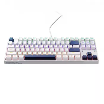Machenike K500B-B87 Kabelgebundene Mechanische Gaming-Tastatur, 87 Tasten TKL, Red Switch, RGB-Hintergrundbeleuchtung, Weiß