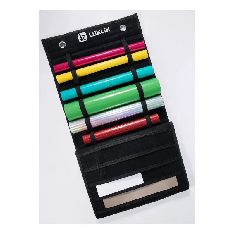LOKLIK Vinyl Roll Holder - Wandmontierte Aufbewahrung für 24 Rollen, Schwarz