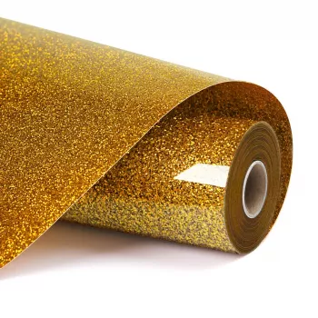 LOKLIK Glitter Heat Transfer Vinyl - Golden - 30,5 x 90 cm (SG-HTV-1568-US-L-B2B)