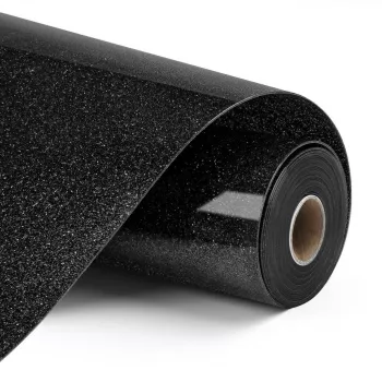LOKLIK Heat Transfer Vinyl Glitter - Schwarz - 12 Zoll x 10 Fuß Rolle