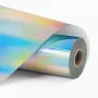 LOKLiK Permanent Adhesive Holographic Vinyl Film - Iridescent Silver - 30,5 x 90 cm