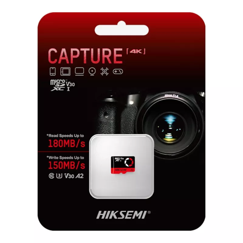 HIKSEMI Capture Series 512GB MicroSDXC Speicherkarte UHS-I U3 V30 A2 180MB/s Lesen 150MB/s Schreiben TLC